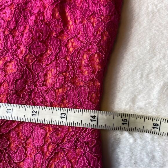 Adrianna Papell Magenta Sleeveless Lacy Dress Size 8 - Picture 11 of 12